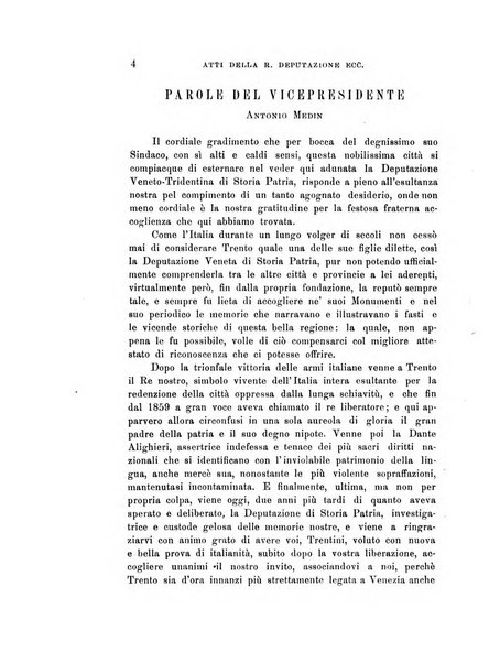 Archivio veneto-tridentino periodico storico trimestrale della R. Deputazione veneto-tridentina di storia patria