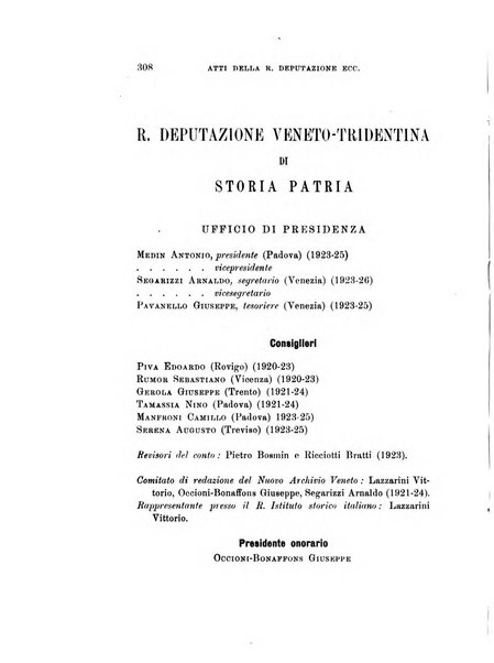 Archivio veneto-tridentino periodico storico trimestrale della R. Deputazione veneto-tridentina di storia patria