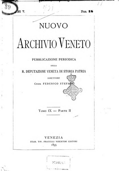 Nuovo archivio veneto pubblicazione periodica della R. Deputazione di storia patria