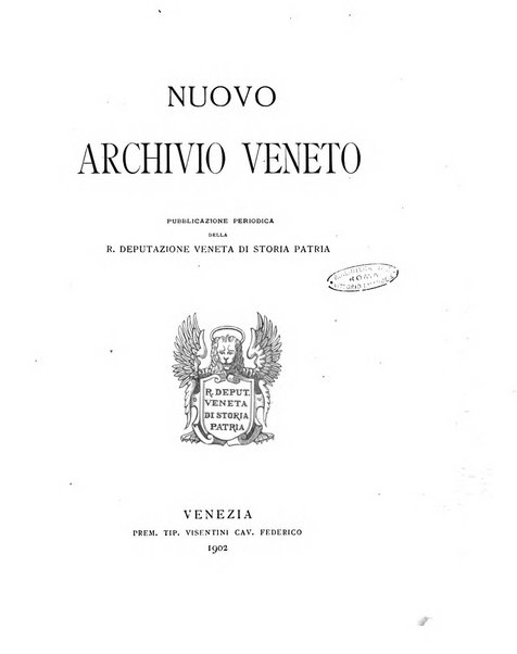 Nuovo archivio veneto pubblicazione periodica della R. Deputazione di storia patria