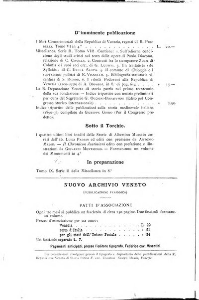 Nuovo archivio veneto pubblicazione periodica della R. Deputazione di storia patria