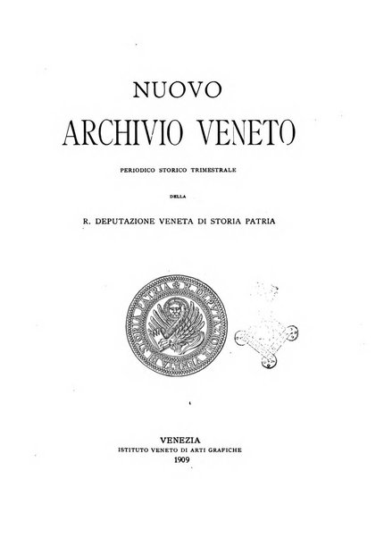 Nuovo archivio veneto pubblicazione periodica della R. Deputazione di storia patria