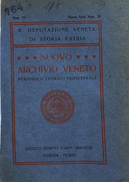 Nuovo archivio veneto pubblicazione periodica della R. Deputazione di storia patria