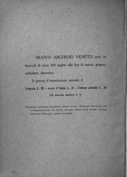 Nuovo archivio veneto pubblicazione periodica della R. Deputazione di storia patria