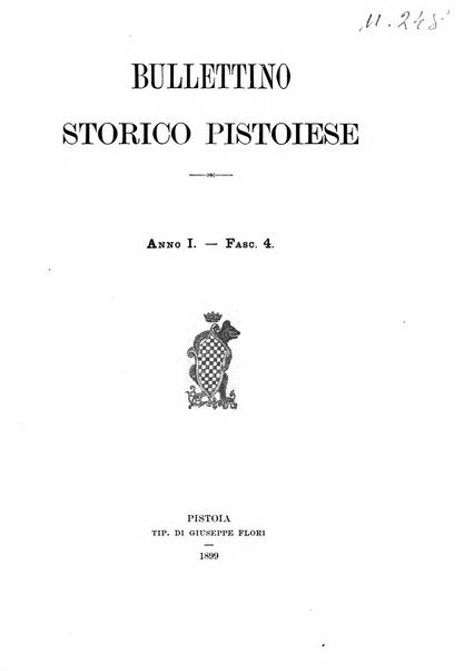 Bullettino storico pistoiese