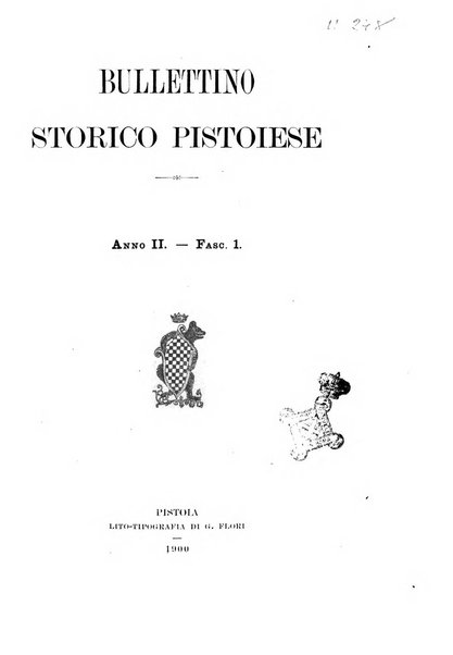 Bullettino storico pistoiese