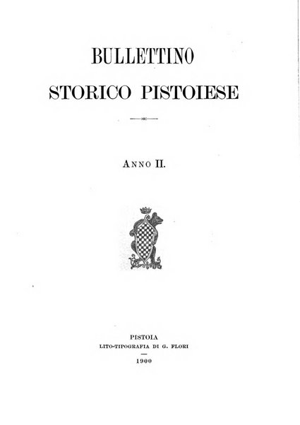 Bullettino storico pistoiese