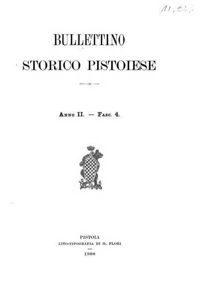 Bullettino storico pistoiese