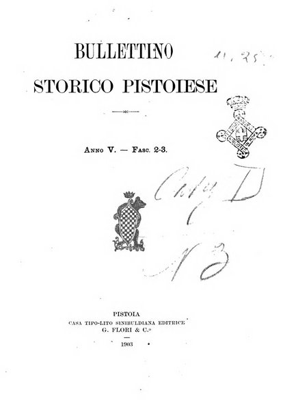 Bullettino storico pistoiese