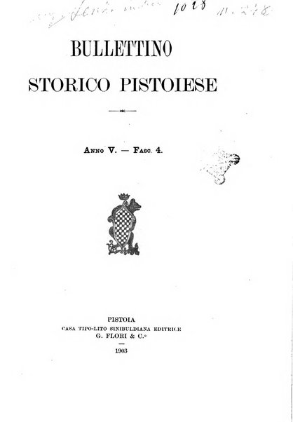 Bullettino storico pistoiese