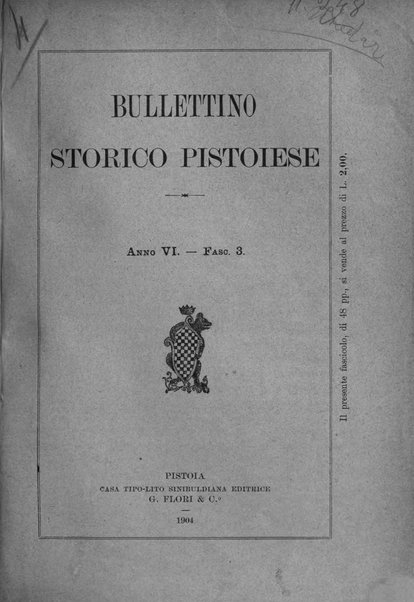 Bullettino storico pistoiese