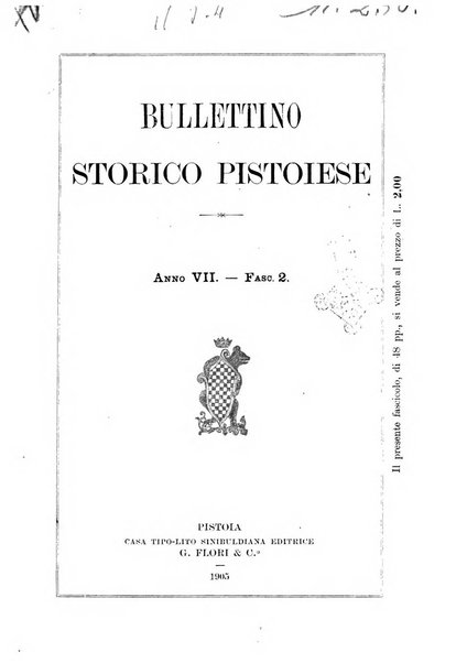 Bullettino storico pistoiese