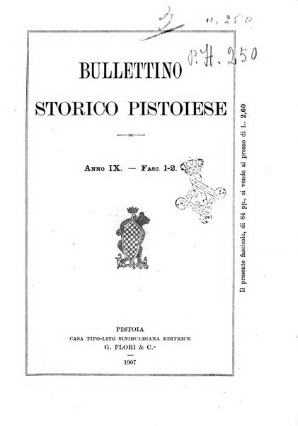 Bullettino storico pistoiese