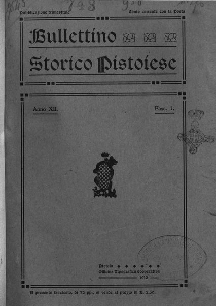 Bullettino storico pistoiese