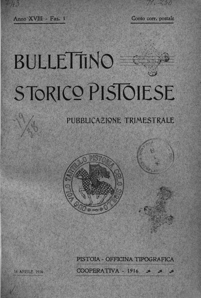 Bullettino storico pistoiese