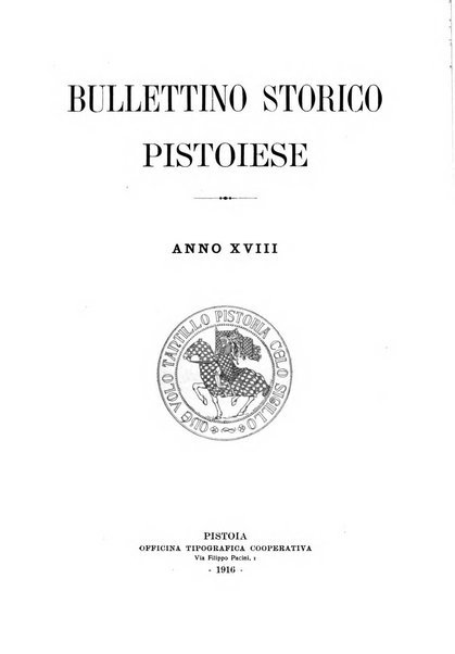 Bullettino storico pistoiese