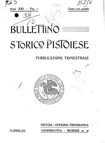 Bullettino storico pistoiese