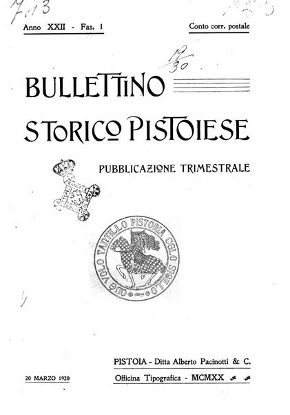 Bullettino storico pistoiese