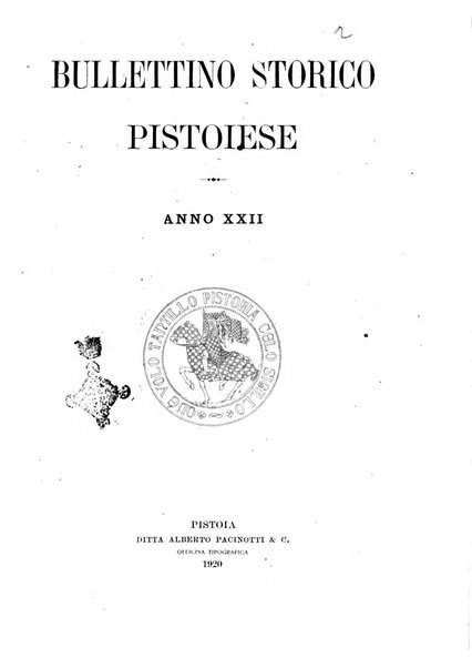 Bullettino storico pistoiese