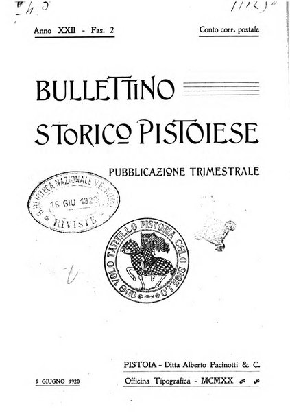 Bullettino storico pistoiese