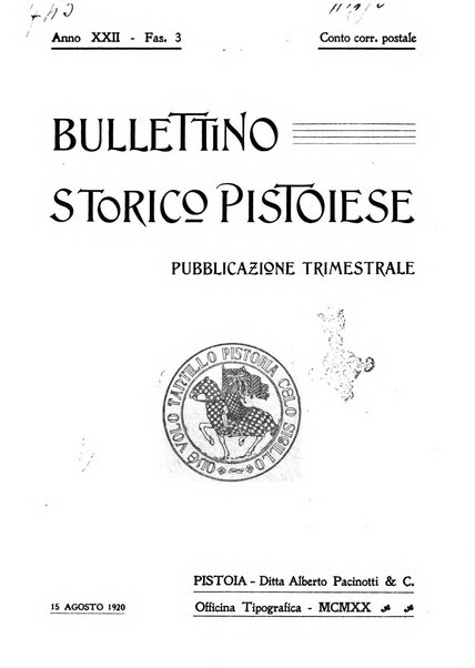 Bullettino storico pistoiese