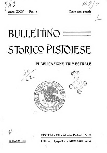 Bullettino storico pistoiese