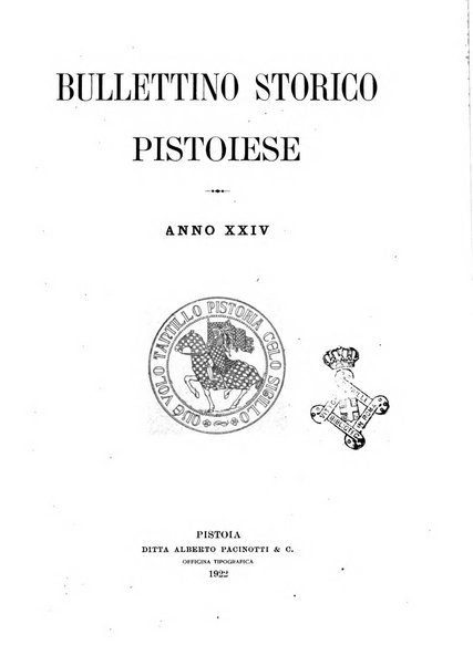 Bullettino storico pistoiese