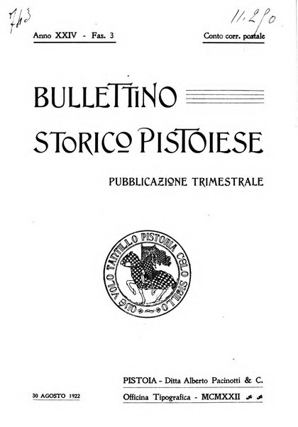 Bullettino storico pistoiese