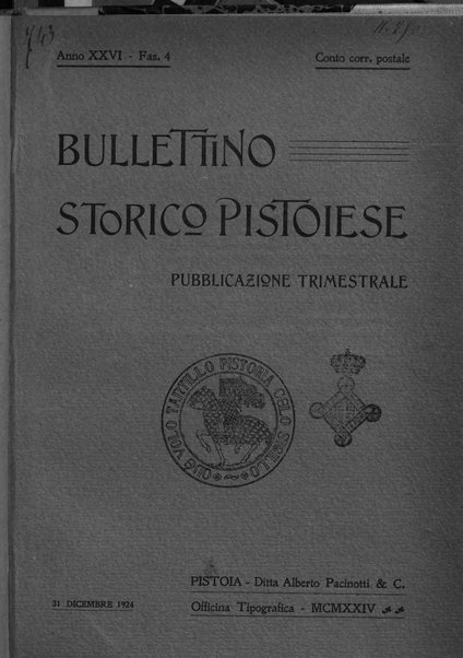 Bullettino storico pistoiese