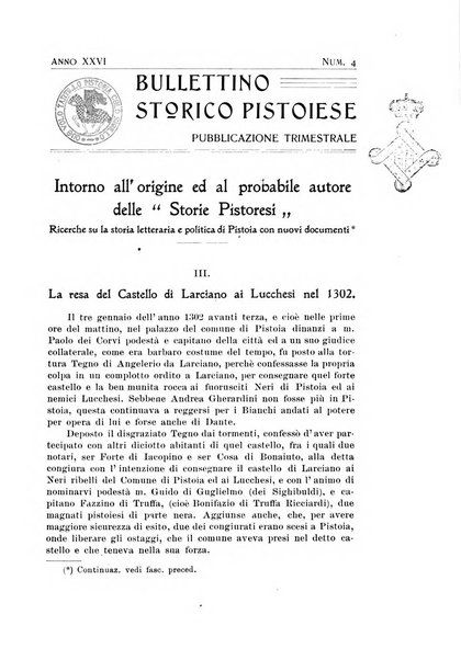 Bullettino storico pistoiese