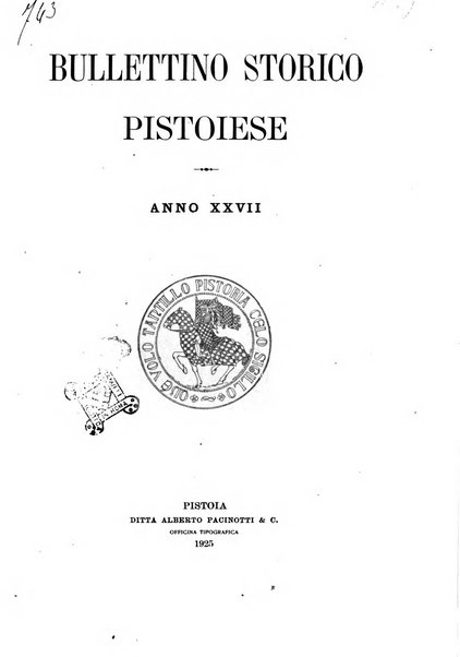 Bullettino storico pistoiese