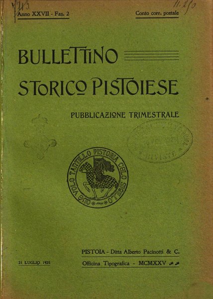 Bullettino storico pistoiese