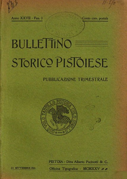 Bullettino storico pistoiese