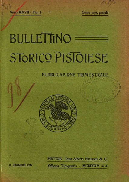 Bullettino storico pistoiese