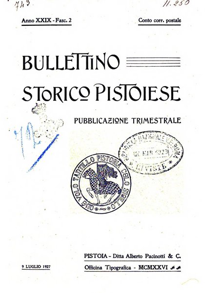 Bullettino storico pistoiese