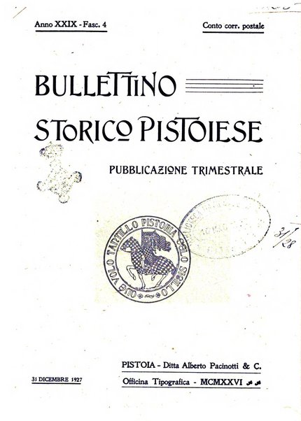 Bullettino storico pistoiese