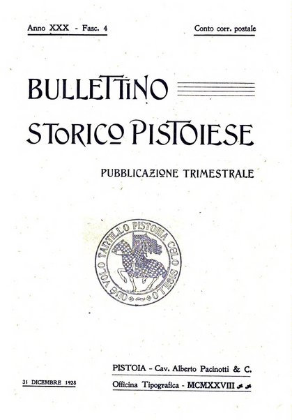 Bullettino storico pistoiese