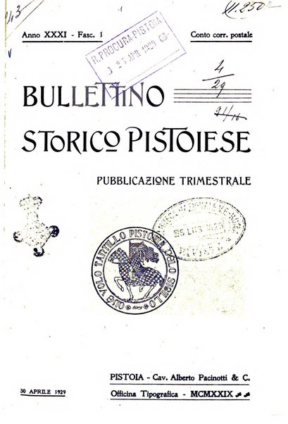 Bullettino storico pistoiese