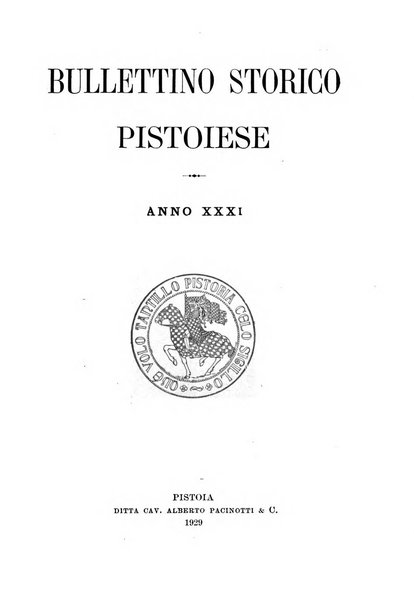 Bullettino storico pistoiese