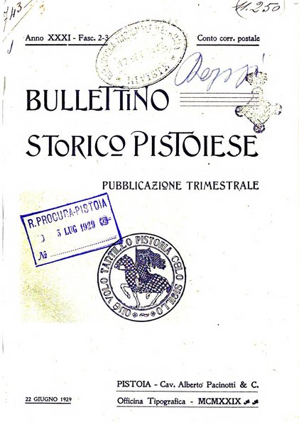 Bullettino storico pistoiese