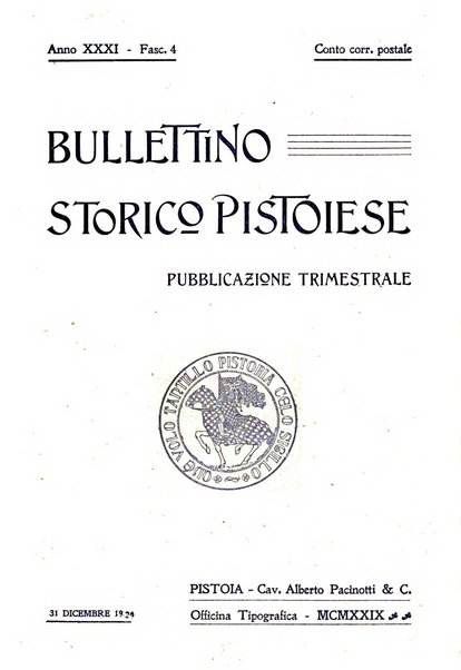 Bullettino storico pistoiese