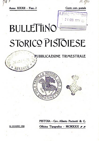 Bullettino storico pistoiese