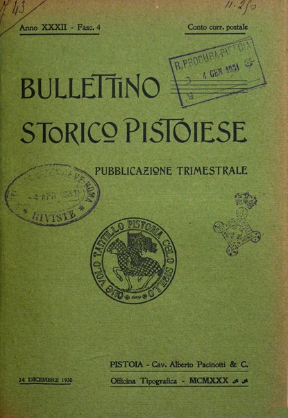 Bullettino storico pistoiese