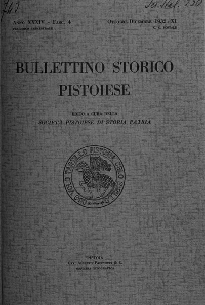 Bullettino storico pistoiese