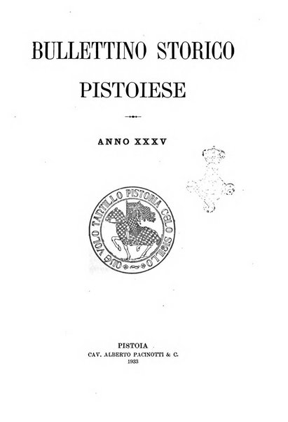 Bullettino storico pistoiese