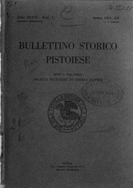 Bullettino storico pistoiese