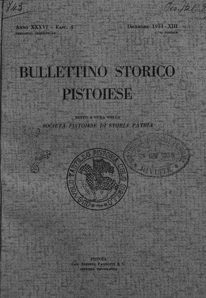 Bullettino storico pistoiese