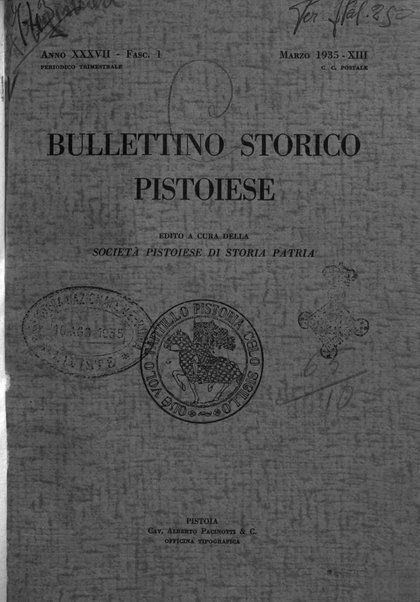 Bullettino storico pistoiese