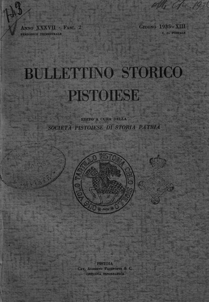 Bullettino storico pistoiese