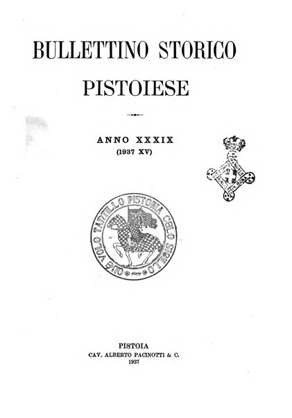 Bullettino storico pistoiese